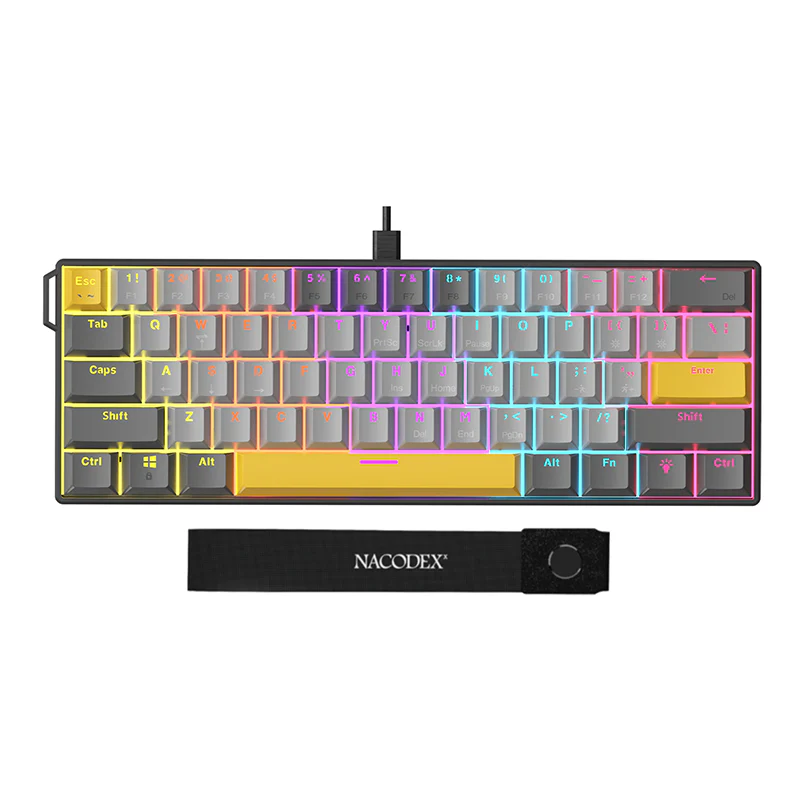 AJAZZ NK61 Mechanical Keyboard Red switches mixed light hot-swappable wired version